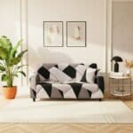 Housse de Canapé 2 Places Extensible À Motif Géométrique Contemporain