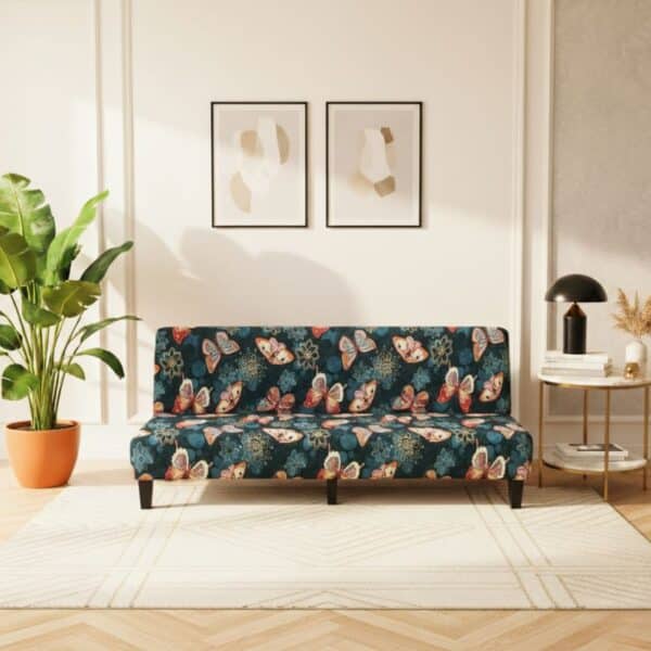 Housse De Canapé Convertible À Motif Papillon Coloré