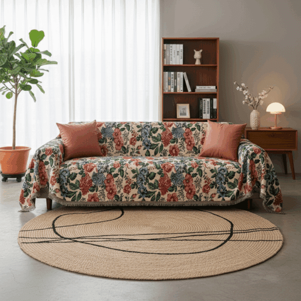 Jeté de Canapé À Motifs Floraux Colorés