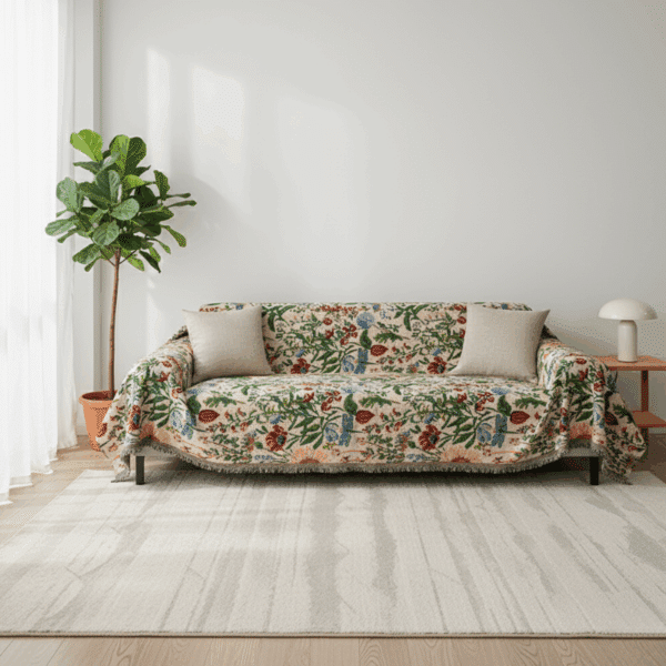 Jeté de Canapé À Motifs Floraux Exotiques