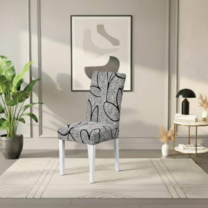 Housse De Chaise Extensible À Motif Abstrait Housse De Chaise Extensible À Motif Abstrait