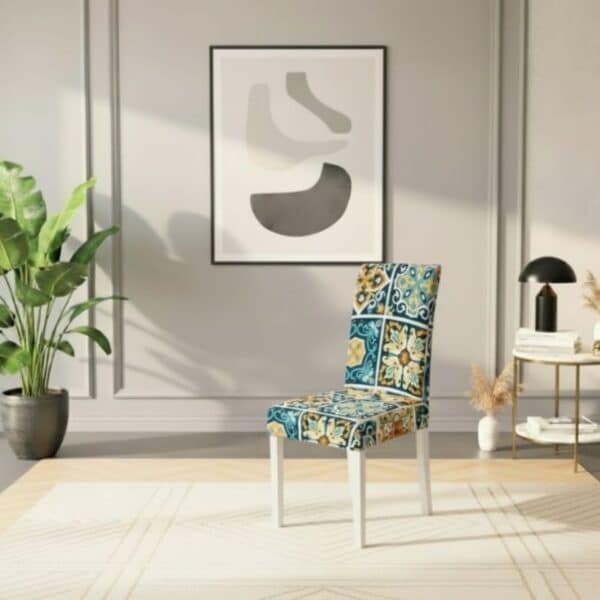 Housse De Chaise Extensible Style Méditerranéen Colorée