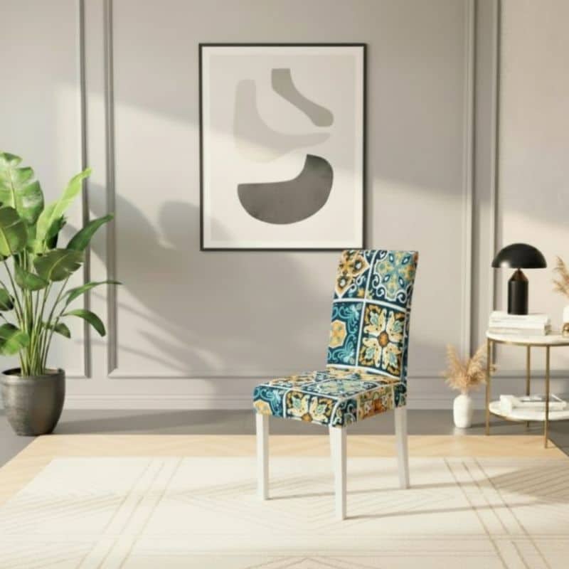 Housse De Chaise Extensible Style Méditerranéen Colorée Housse De Chaise Extensible Style Méditerranéen Colorée