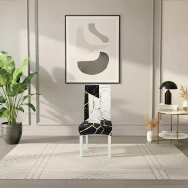 Housse De Chaise Extensible Style Marbré Élégante
