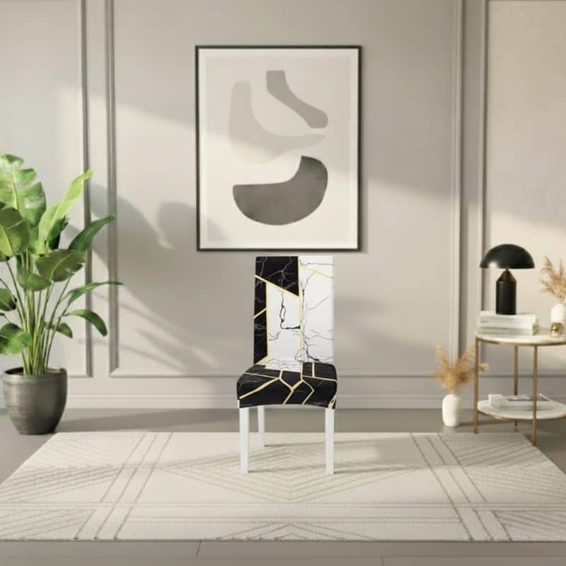 Housse De Chaise Extensible Style Marbré Élégante Housse De Chaise Extensible Style Marbré Élégante