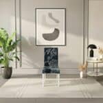 Housse De Chaise Extensible Style Floral Noir Et Blanc