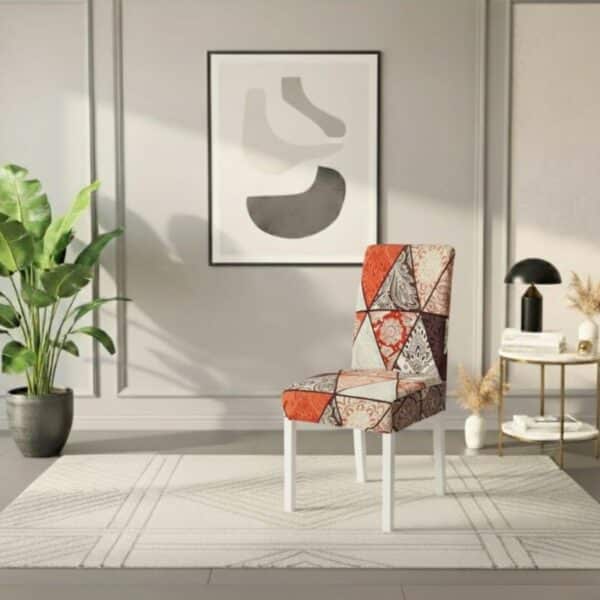 Housse De Chaise Extensible À Motif Géométrique Ethnique Chic
