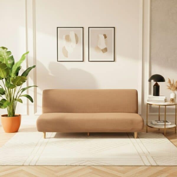 Housse De Canapé Convertible Unie En Tissu Polaire Douce