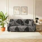 Housse de Canapé 2 Places Extensible À Motif Angulaire
