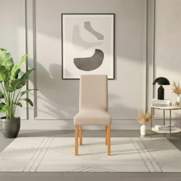 Housse De Chaise Extensible En Velours Doux Élégante
