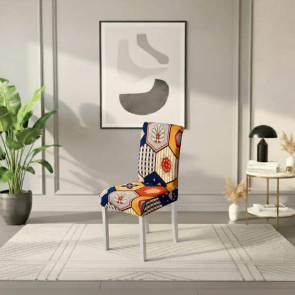 Housse De Chaise Évènementiel pour Mariage Design Géométrique Moderne