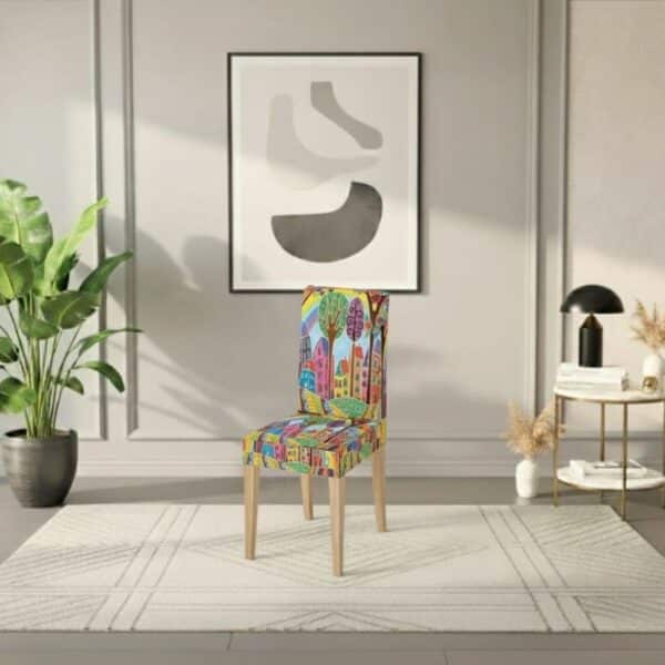 Housse De Chaise À Motif Paysage Coloré