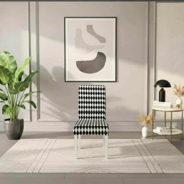 Housse De Chaise À Motif Géométrique Noir Et Blanc Style Tendance