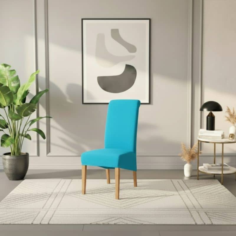 Housse De Chaise Déperlante À Dossier Haut En Jacquard Extensible Housse De Chaise Déperlante À Dossier Haut En Jacquard Extensible