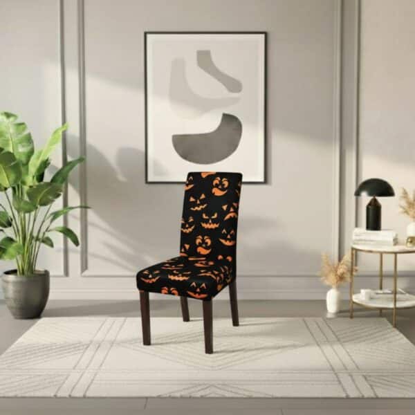 Housse De Chaise Évènementiel Pour Anniversaire Motif Citrouille Halloween