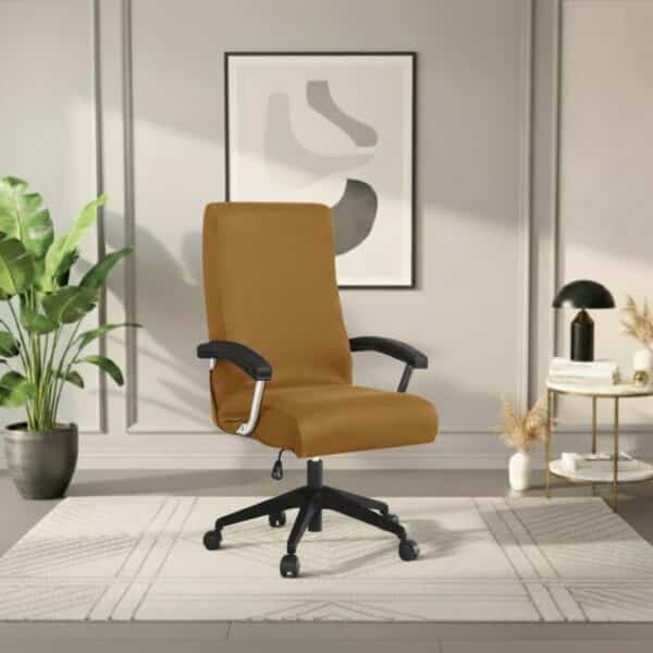 Housse De Chaise Unie Rétractable En Tissu Lisse Et Durable