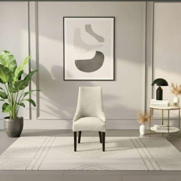 Housse De Chaise Unie En Jacquard Feuilles Élastique Et Confortable