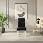 Housse De Chaise Extensible À Motif Marbré Élégante Et Facile À Installer