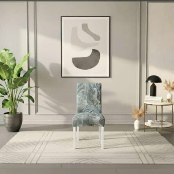 Housse De Chaise À Motif Marbré Luxueuse Et Lavable