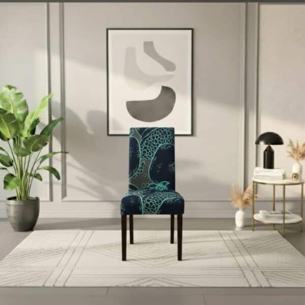 Housse De Chaise Haut Dossier Motif Abstrait Vert