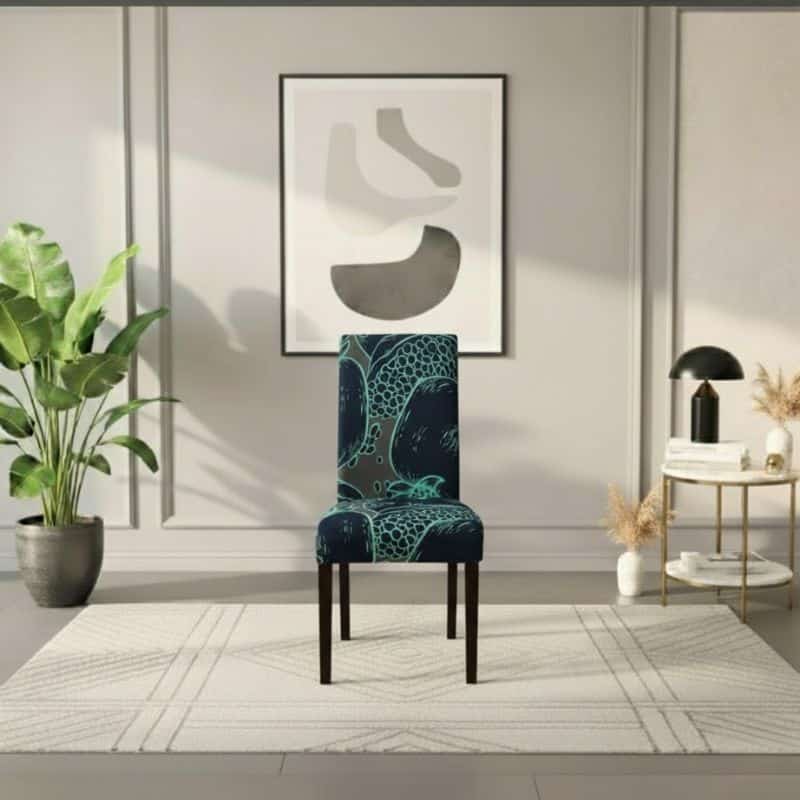 Housse De Chaise Haut Dossier Motif Abstrait Vert Housse De Chaise Haut Dossier Motif Abstrait Vert