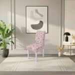 Housse De Chaise À Motif Floral Rose Poudré Élégante