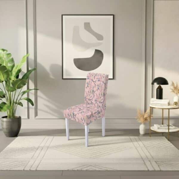 Housse De Chaise À Motif Floral Rose Poudré Élégante