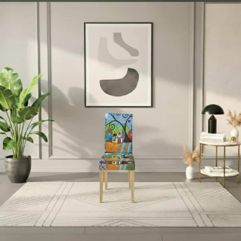 Housse De Chaise À Motif Fantaisie Multicolore Housse De Chaise À Motif Fantaisie Multicolore