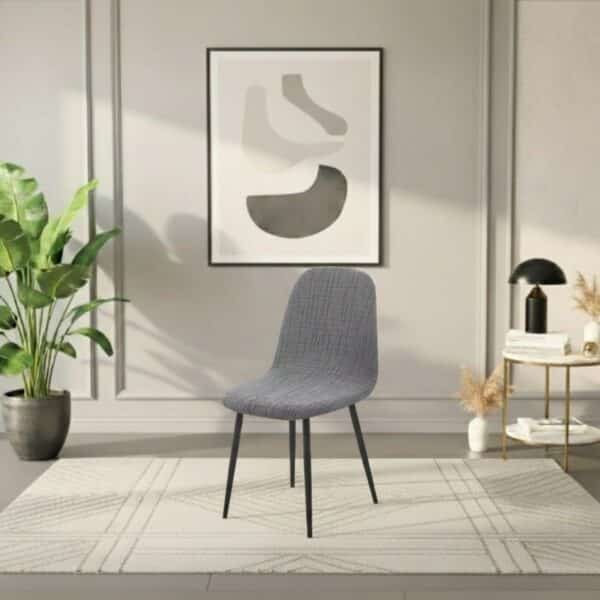 Housse De Chaise Unie Extensible Avec Motif Géométrique Élégant