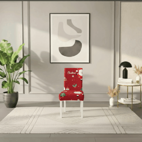 Housse De Chaise Évènementiel Pour Réception Motif Père Noël
