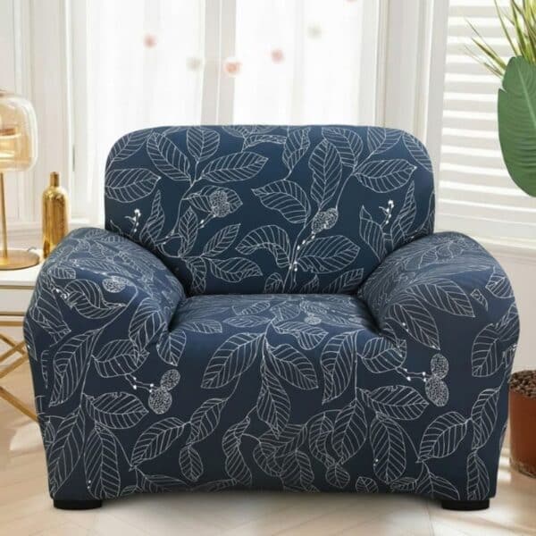 Housse de Fauteuil Extensible À Feuillage Élégant