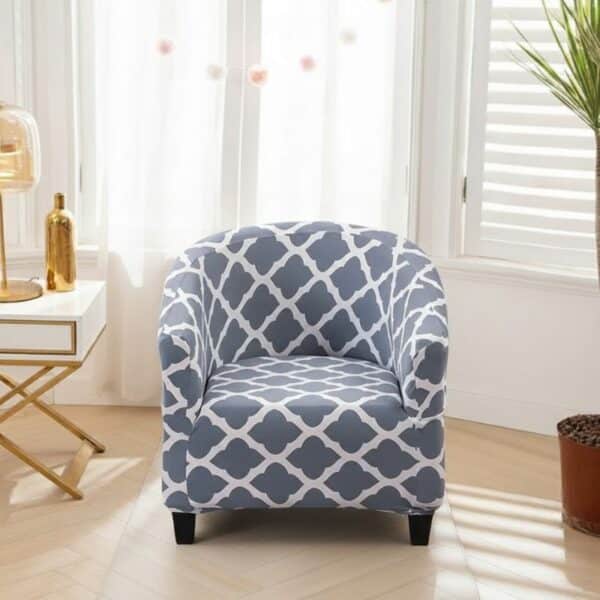 Housse de Fauteuil Club À Motif Arabesque Contemporain