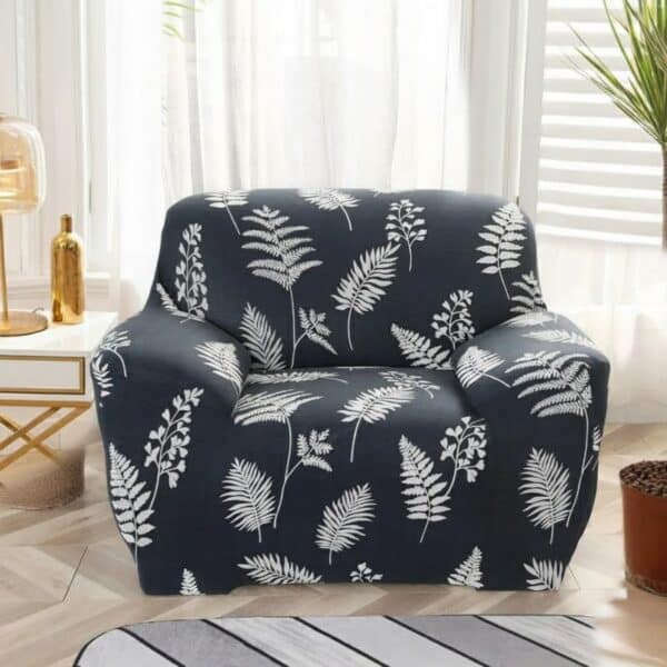Housse de Fauteuil Extensible À Imprimé Feuilles Tropicales