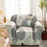 Housse de Fauteuil Extensible À Motif Feuillage Exotique