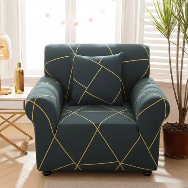 Housse de Fauteuil Extensible À Lignes Abstraites Modernes