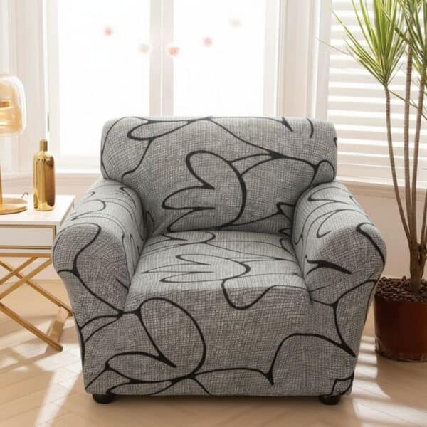 Housse de Fauteuil Extensible À Motifs Abstraits Contemporains