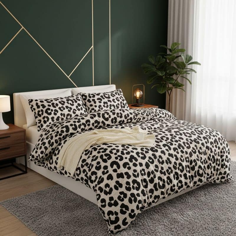 1-279 Housse de Couette Style Léopard Confortable