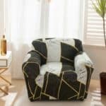 Housse de Fauteuil Extensible À Formes Géométriques Modernes