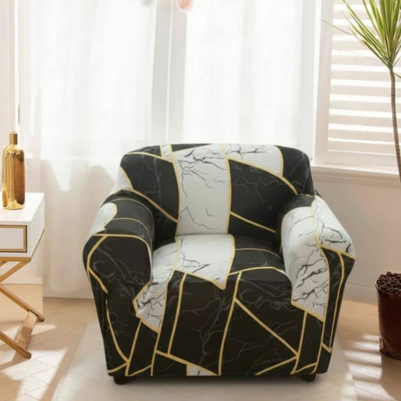 Housse de Fauteuil Extensible À Formes Géométriques Modernes Housse de Fauteuil Extensible À Formes Géométriques Modernes