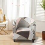 Housse de Fauteuil Club À Motif Géométrique Élégant