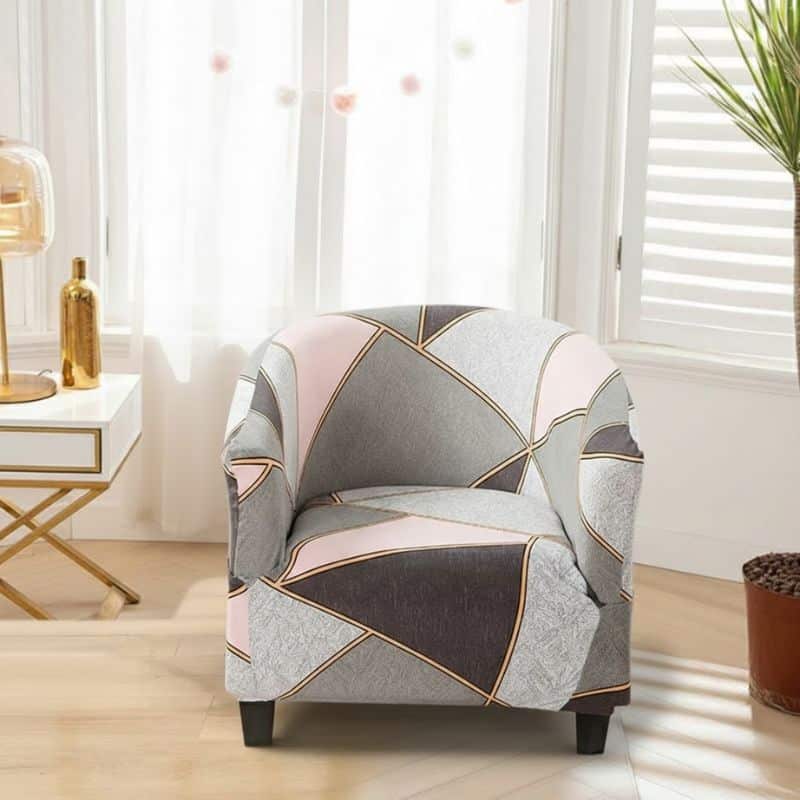 Housse de Fauteuil Club À Motif Géométrique Élégant Housse de Fauteuil Club À Motif Géométrique Élégant