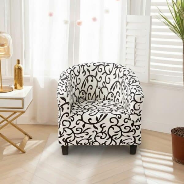 Housse de Fauteuil Club À Motif Baroque Élégant