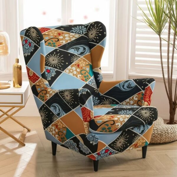 Housse de Fauteuil À Motif Patchwork Coloré