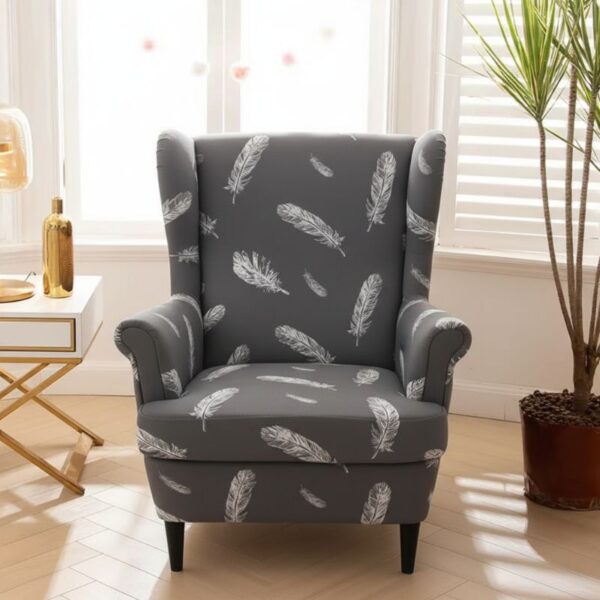 Housse de Fauteuil À Motif Plumes Blanches