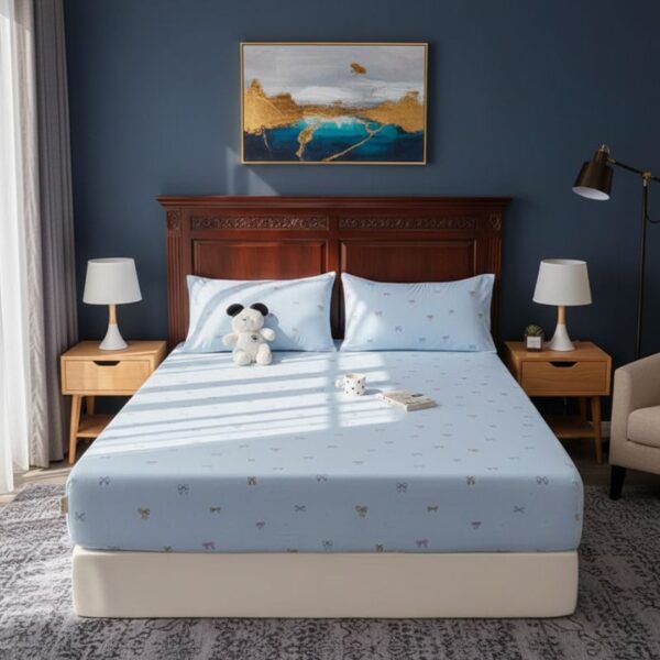 Drap-housse Style Nœuds Bleus