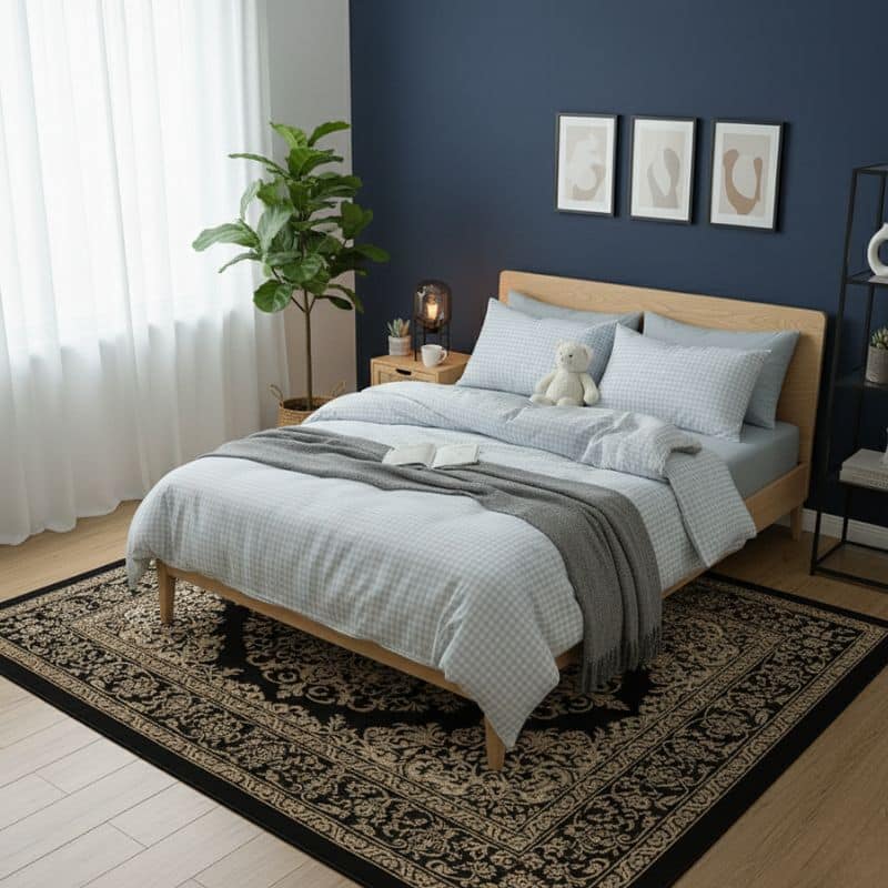Housse de Couette Style Carreaux Bleu Housse de Couette Style Carreaux Bleu