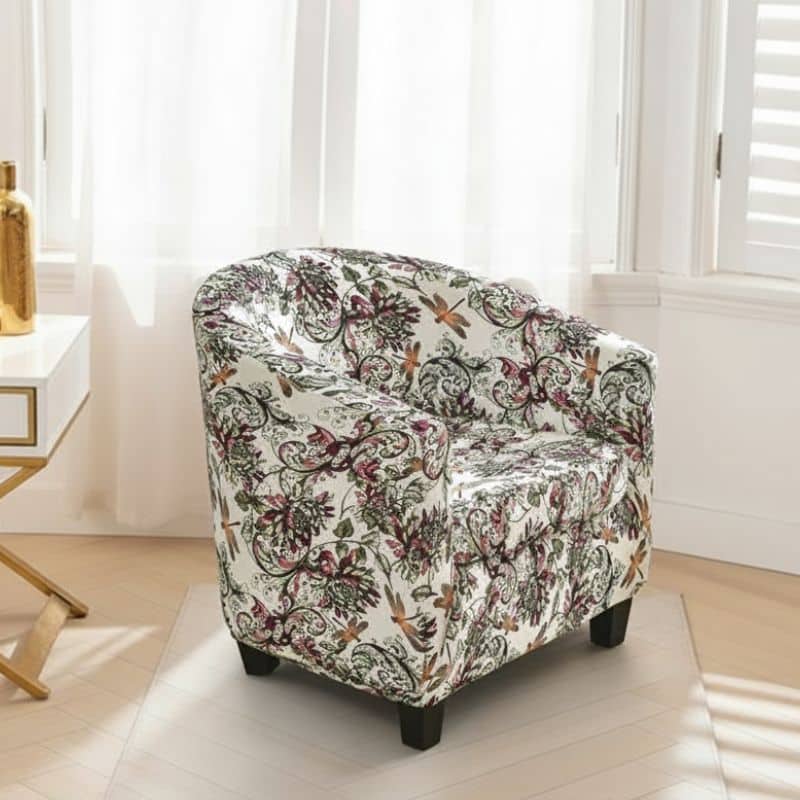 Housse De Fauteuil Style Classique À Fleurs Doux Housse De Fauteuil Style Classique À Fleurs Doux