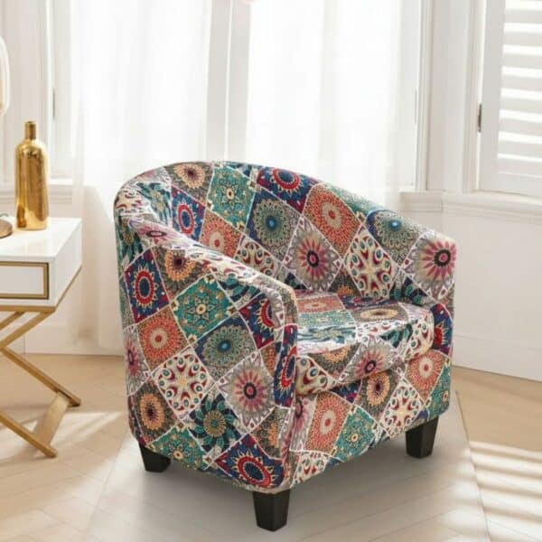 Housse De Fauteuil Motif Géométrique Multicolore Moderne