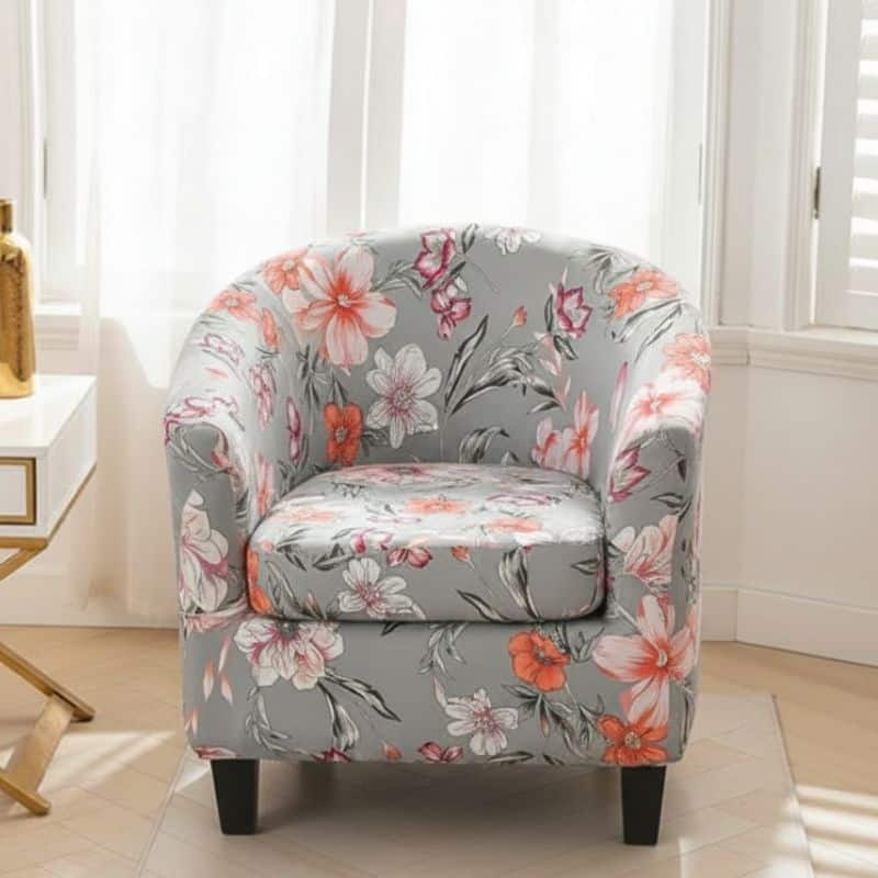 Housse De Fauteuil Imprimé Fleurs Colorées Housse De Fauteuil Imprimé Fleurs Colorées