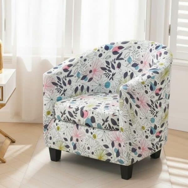 Housse De Fauteuil Extensible À Fleurs Multicolores Style Contemporain